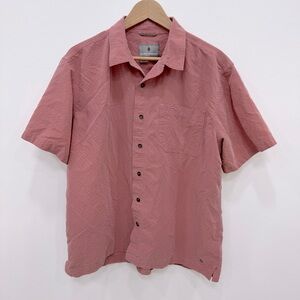 Royal Robbins Men's Desert Pucker Dry Short Sleeve Shirt casual red pink check